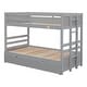 preview thumbnail 7 of 7, Gray Twin over Pull-out Bunk Bed with Twin Trundle, Convertible Design, Full-length Guardrail