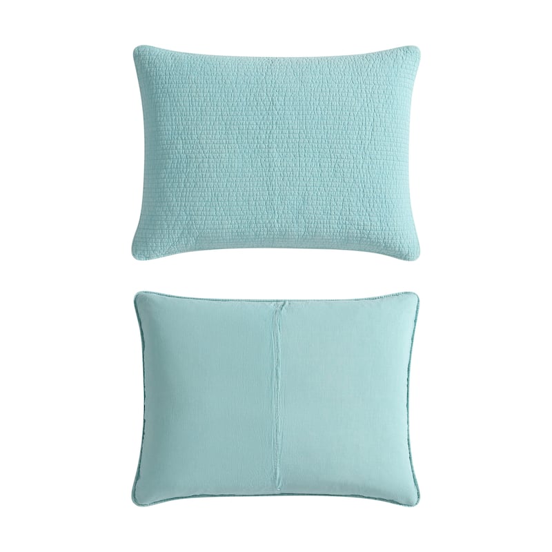 Nautica Seashore Stitch Solid Cotton Reversible Quilt Set