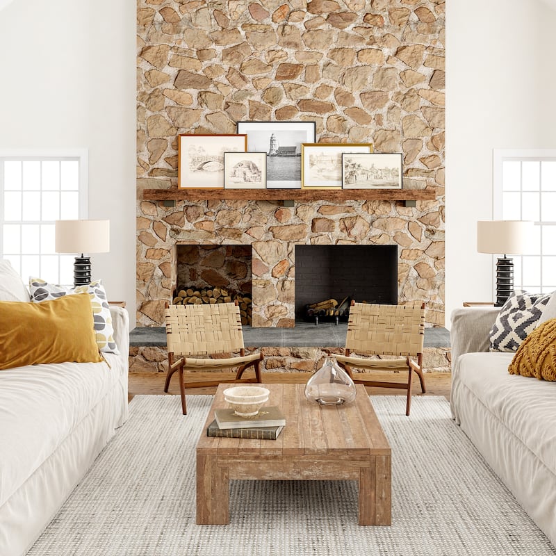 Zinnia Farmhouse Tasseled Area Rug - 4' x 6' - Light Grey - Rectangle