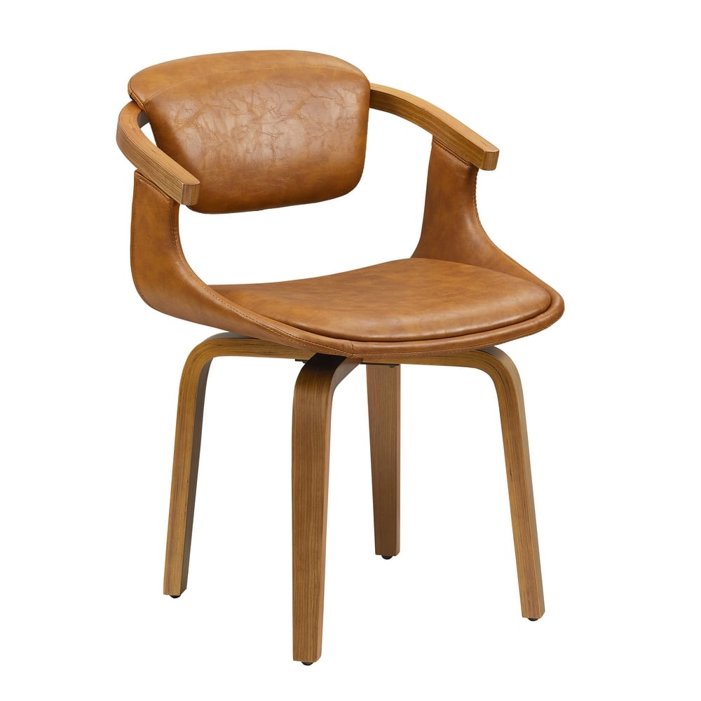 HomeRoots Set of Two Green and Black Upholstered Faux Leather Curved Back Dining Side Chairs