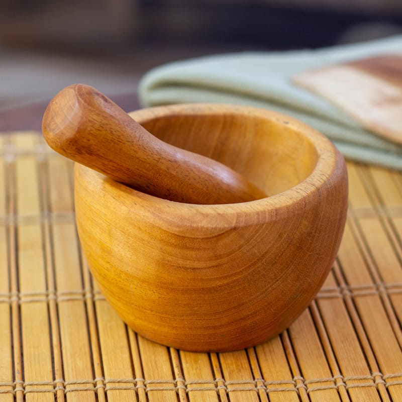 Novica Handmade Mix With Style Mahogany Mortar And Pestle