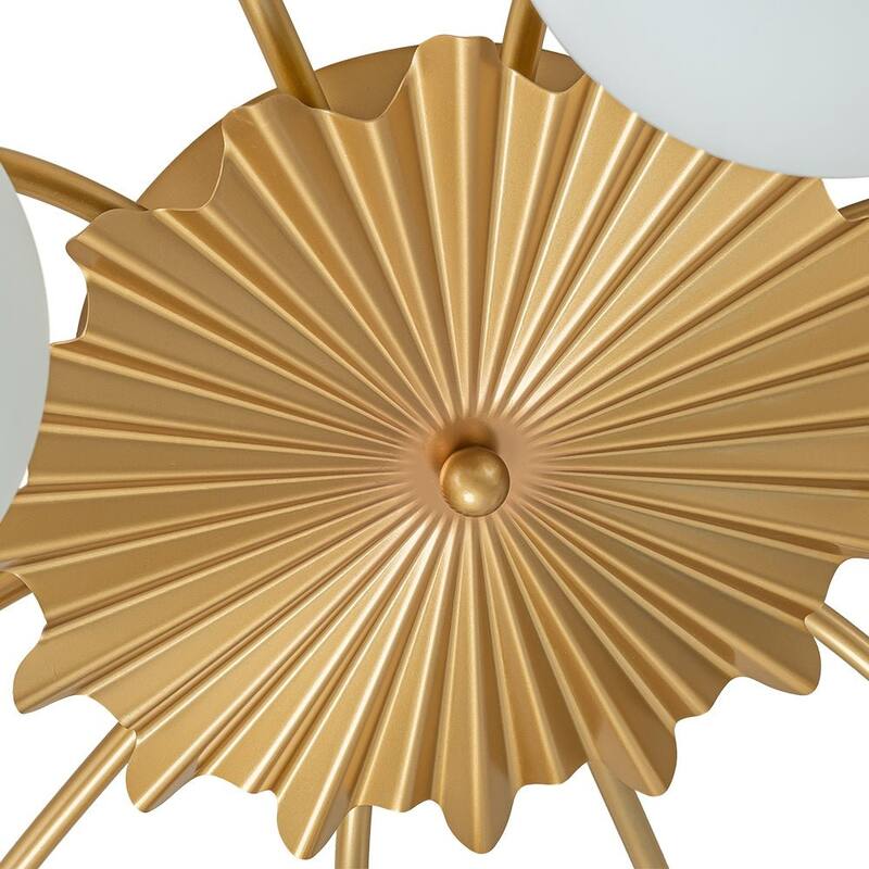Mid-Century 12-Light Milky Glass Globe Sputnik Ceiling Light - 39in