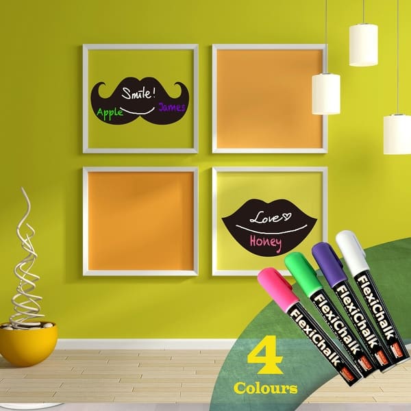 slide 2 of 7, Walplus Children Blackboard Chalkboard Wall Stickers Nursery Decor with Flexichalk Marker Neon Color Liquid Chalks Pen