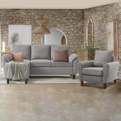 3-Piece Living Room Sectional Sofa Set with Chair and Ottoman