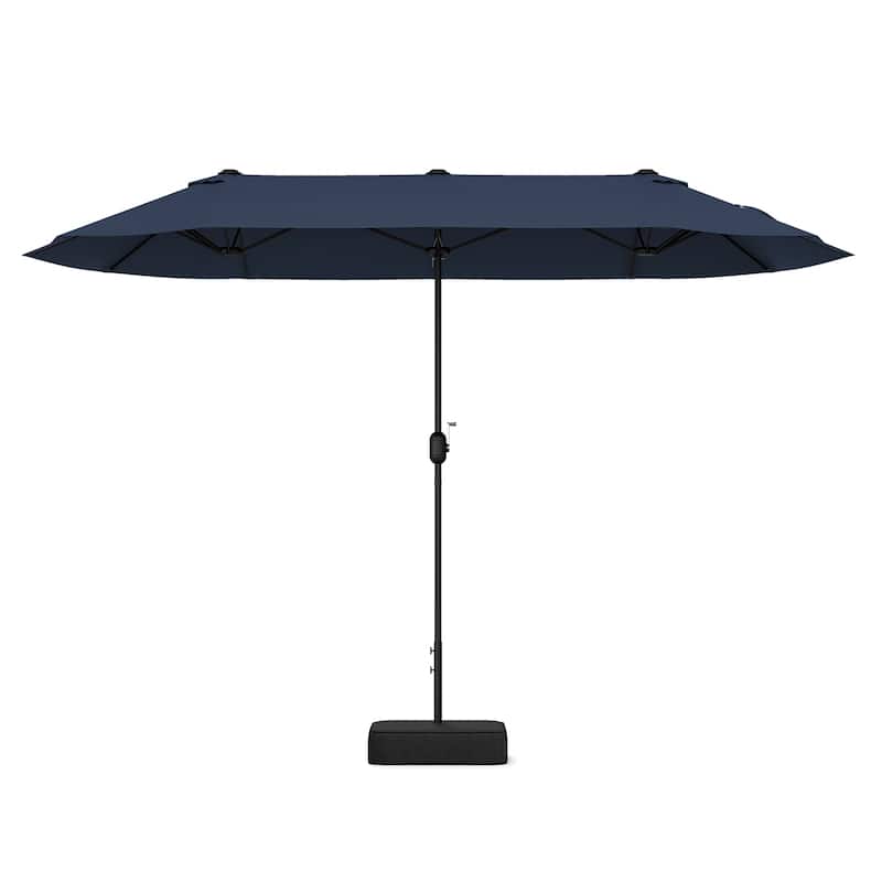 13FT Twin Table Patio Umbrella Double Sided with Crank for Outdoor Shade