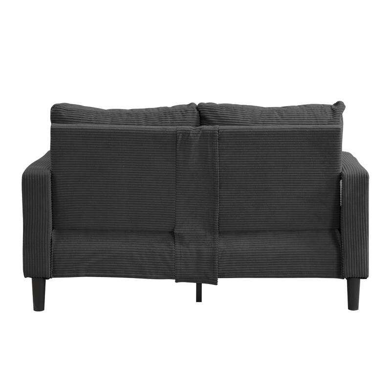 5-Seat Corduroy Sofa Set (3-Seater + 2-Seater) with High-Density Sponge Cushions & Sturdy Hardwood Frame
