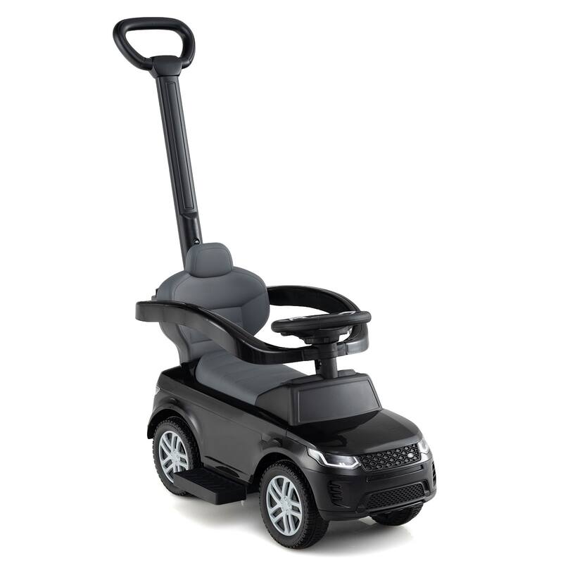3-in-1 Ride-On Toddler Car with Detachable Guardrail, Retractable Footrest and Safe Design - 33.5" × 16" × 37.5"