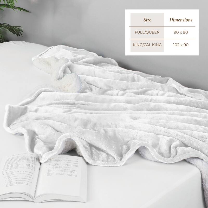 Linery & Co. Velvet Plush Reversible Sherpa Bed Blanket