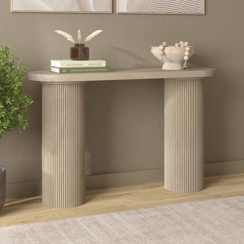 Isa 55" Wide Oval Fluted Console Table - 55" Wide