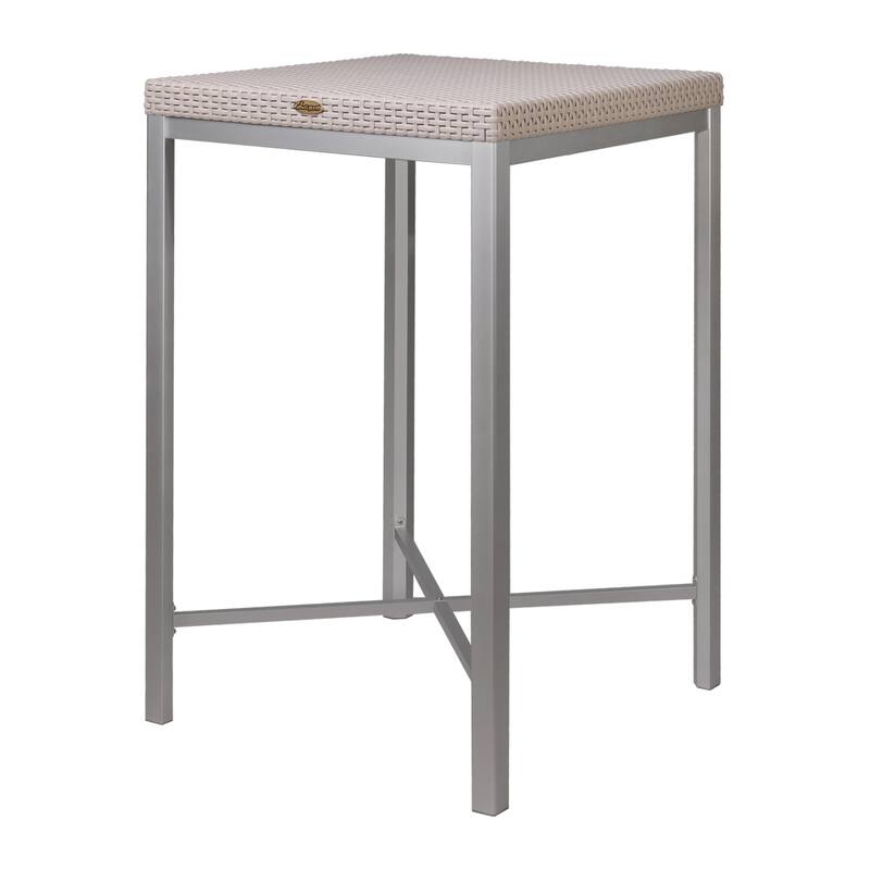 Russ Resin All-Weather Bar Table with Aluminum Legs - Grey