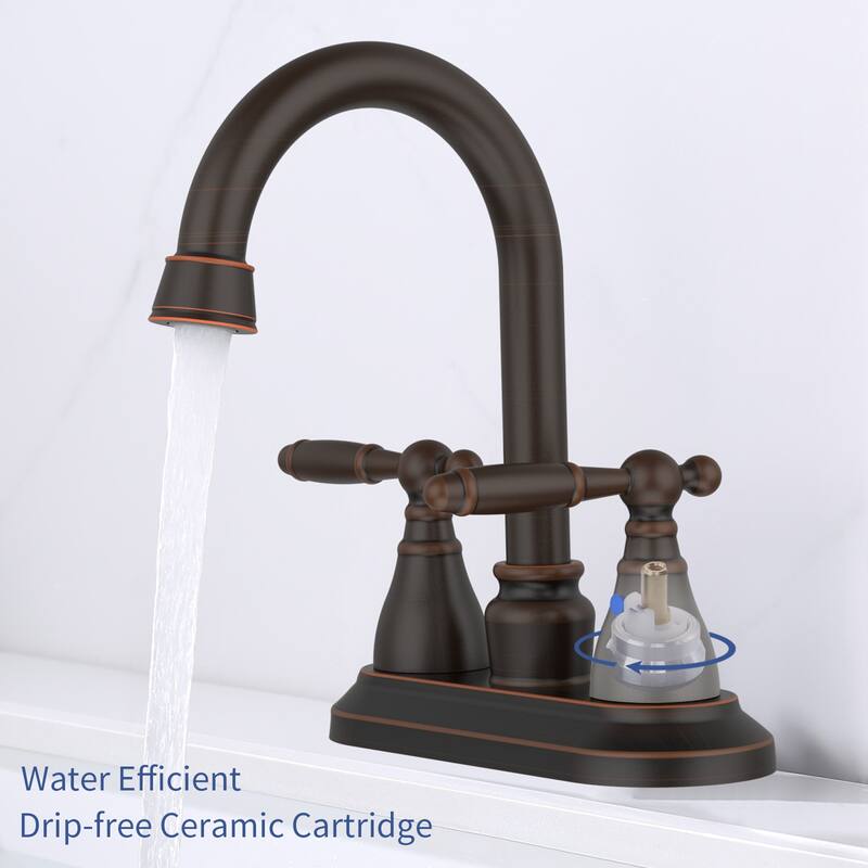 Modern 2 Handle 360 Degree Swivel Bathroom Vanity Sink Faucet with Anti Drip Cartridge and Aerator, Anti Rust, Anti Corrosion