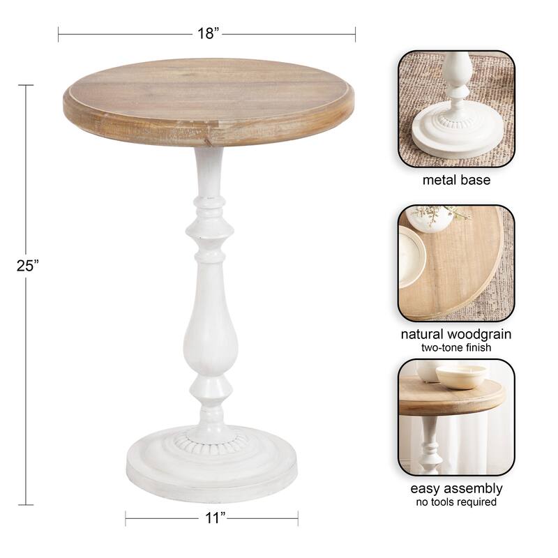 Kate and Laurel Wixley Wood and Metal Side Table