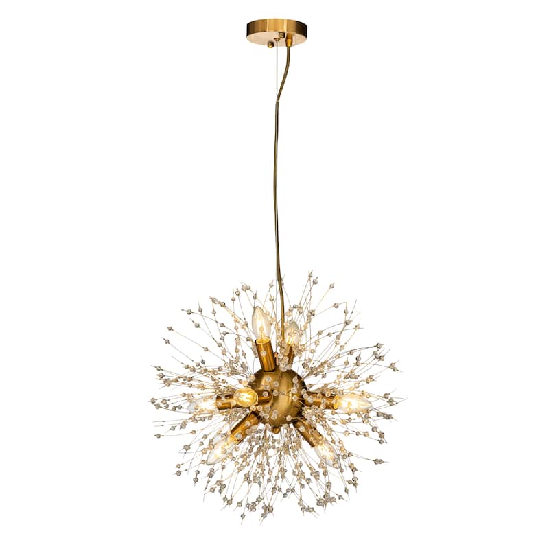 8-Lights Modern Decor Firework Crystal Chandelier Light Fixture Glam Pendant Lighting Bulb Include-OB