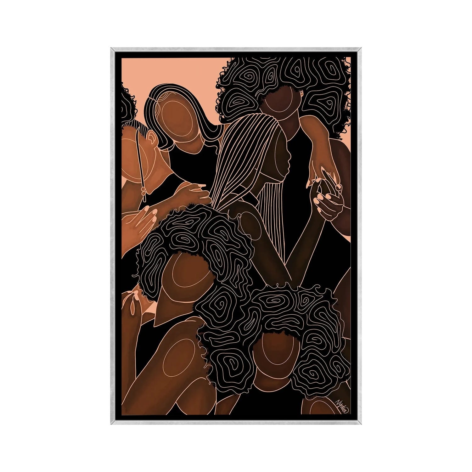 iCanvas "Melanin Sistas" by Colored Afros Art Framed