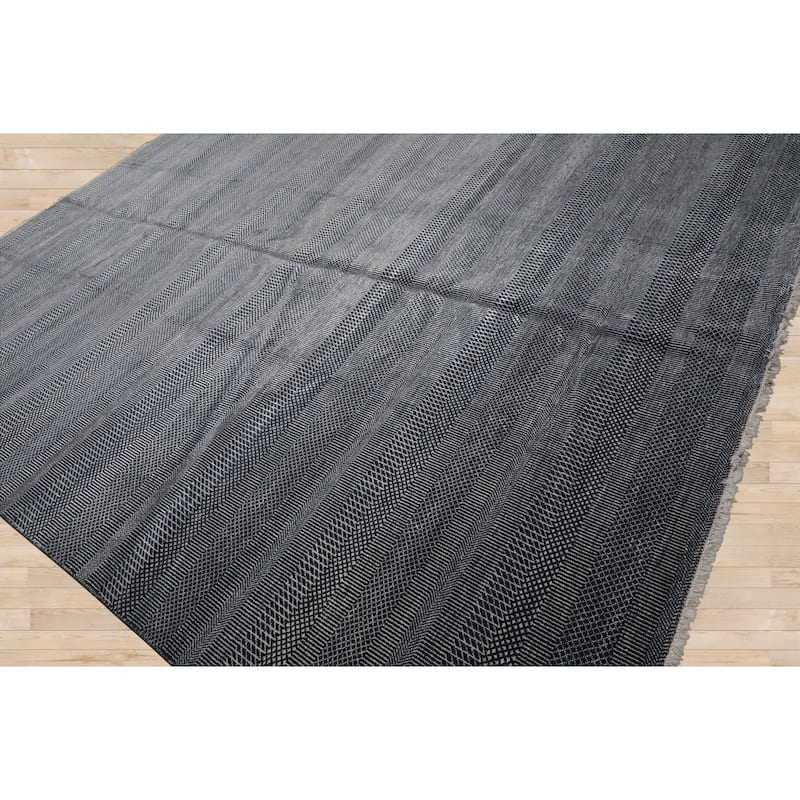 9'1''x12'2" Blue Tibetan Wool Hand Knotted Contemporary Oriental Rug - 9' 1'' x 12' 2''