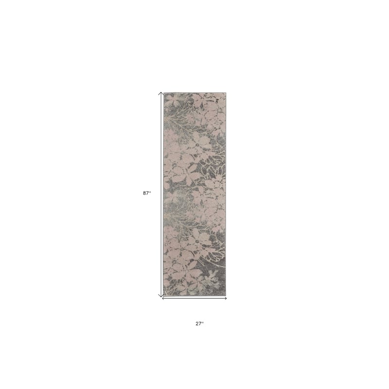 HomeRootsFloral Contemporary Runner Area Rug - 87' X '27' X '0.5