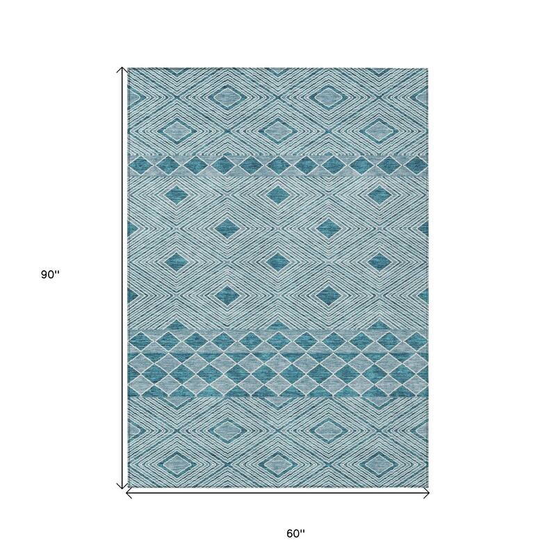 HomeRoots Geometric Transitional Rectangle Outdoor Rug