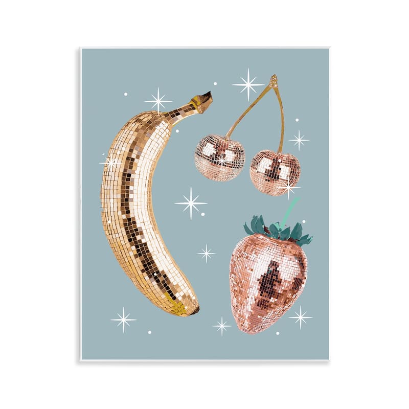 Stupell Luminous Glam Fruits Wall Plaque Art Design By Lil' Rue - 11 x 14