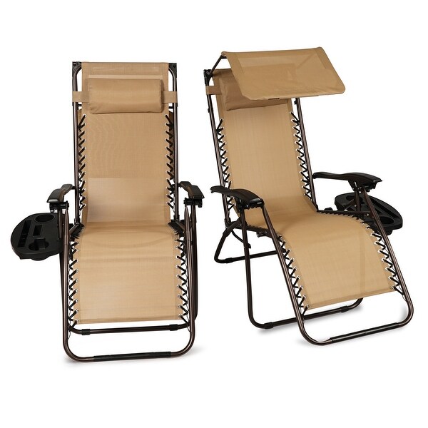 Shop Belleze 2-Pack Zero Gravity Patio Lounge Chairs ...