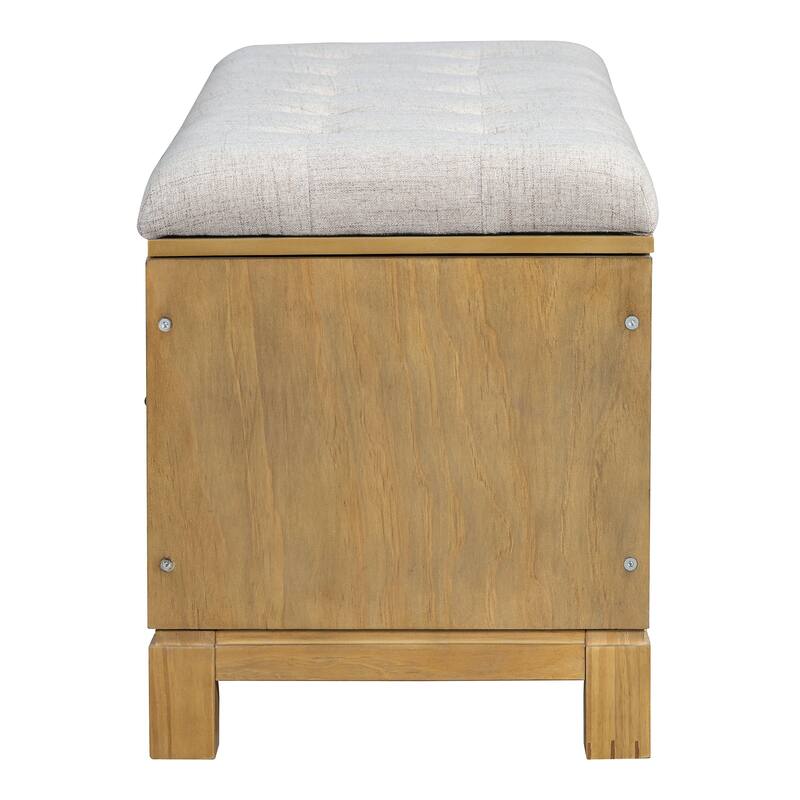 Shoe Bench with Removable Cushion and Hidden Storage
