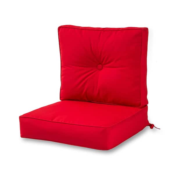 Deltaville Sunbrella Deep Seat Outdoor Cushion Set by Havenside Home - Jockey Red