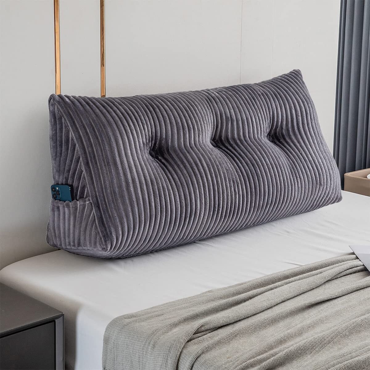 Large Triangular Headboard Wedge Bed Rest Reading Pillow Backrest