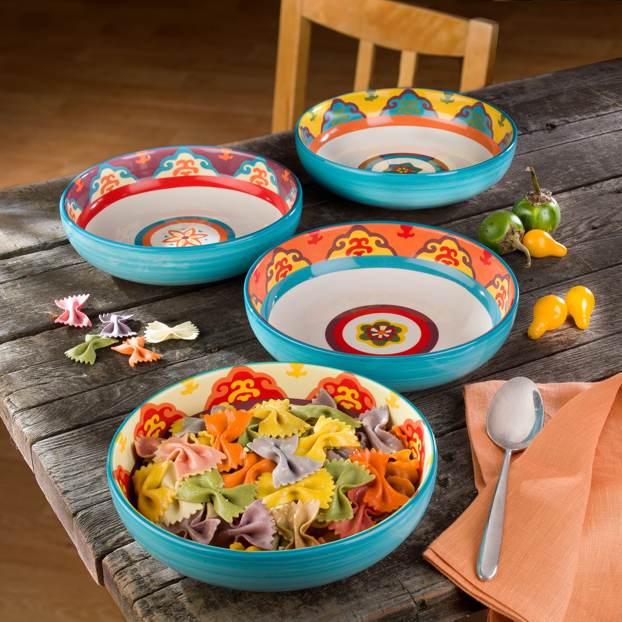 Shop Euro Ceramica Galicia Multicolored Assorted 40 Oz Pasta Bowl