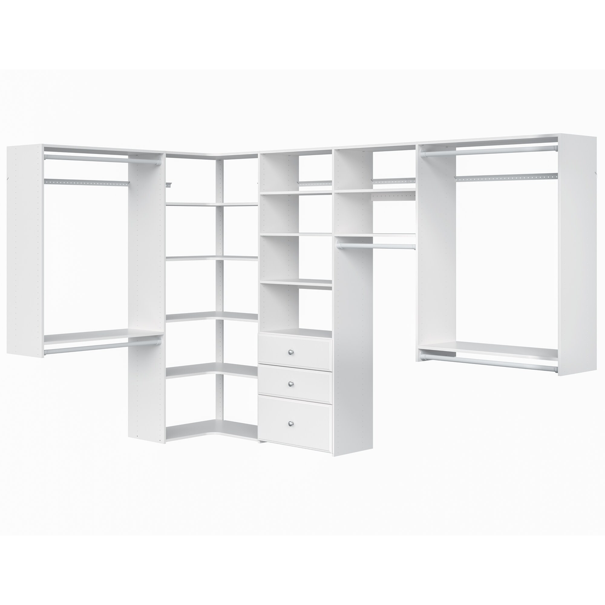 Shop Easy Track Ph43 114 Wide Ultimate Corner Closet Organizer System Overstock 31038334 White