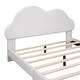 preview thumbnail 17 of 34, Velvet Upholstered Bed with Cloud-Shape Headboard, Wood Platform Bed Frame for Boys Girls Easy Assembly, No Box Spring Needed