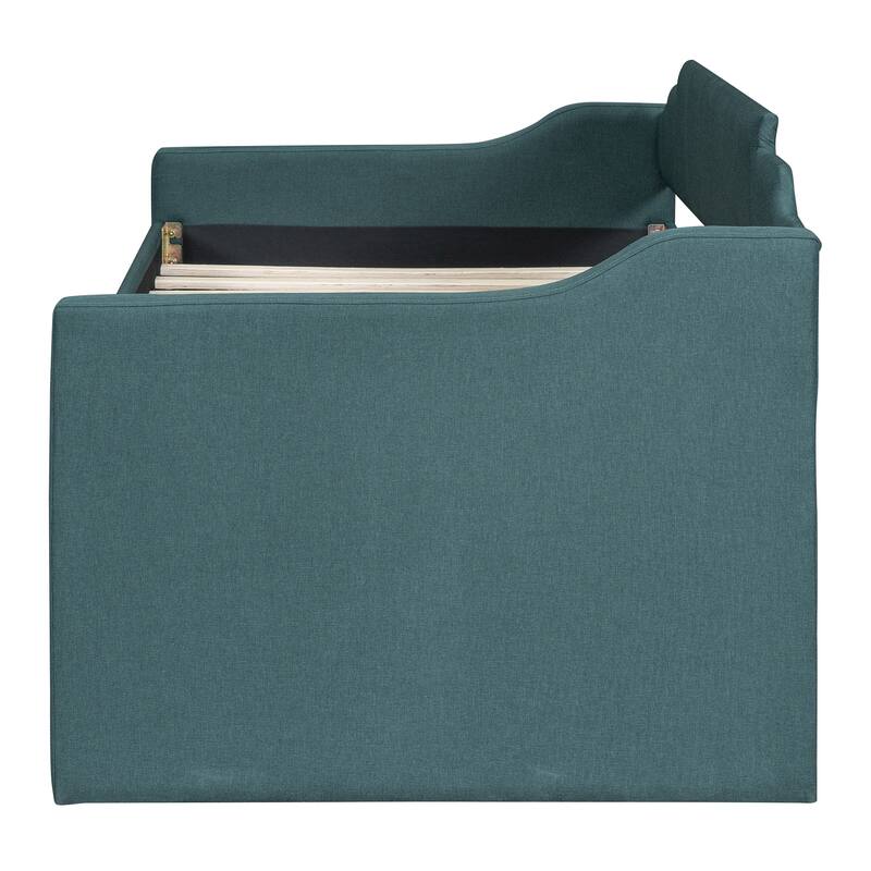 Twin Size Upholstered Daybed with Trundle and Three Drawers