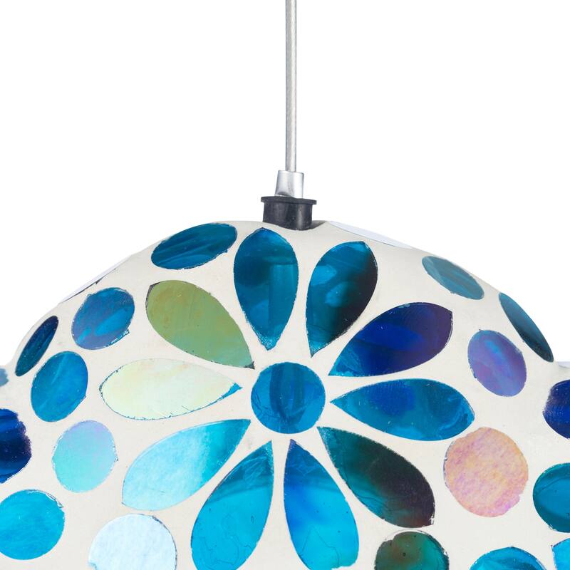 Glitzhome Round Hanging Multi-Color Mosaic Dots Birdfeeder