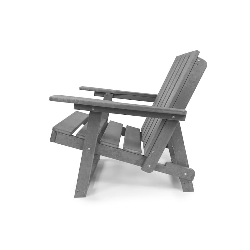 Amalfi Fully Assembled All-Weather Outdoor Folding Modern Adirondack Chair and Table Set - 3-piece