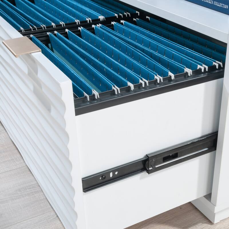 Engineered Wood Coastal Bookcase With Lower Drawer, White - 30.04"W x 18.5"D x 48.35"H