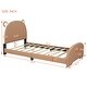 preview thumbnail 6 of 14, Twin Size Upholstered Platform Bed with Bear-Shaped Headboard and Footboard, Storage Pocket Design