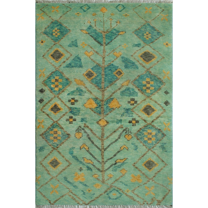 Balochi Aescby Lt. Green/Gold Rug - 3'1" x 4'11"