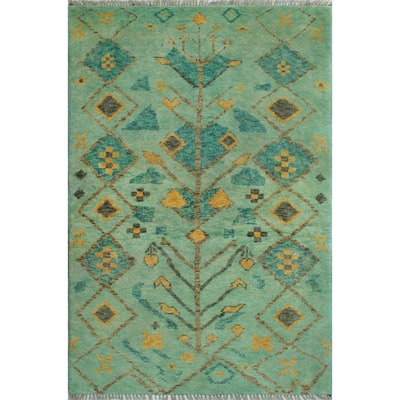 Balochi Aescby Lt. Green/Gold Rug - 3'1" x 4'11"
