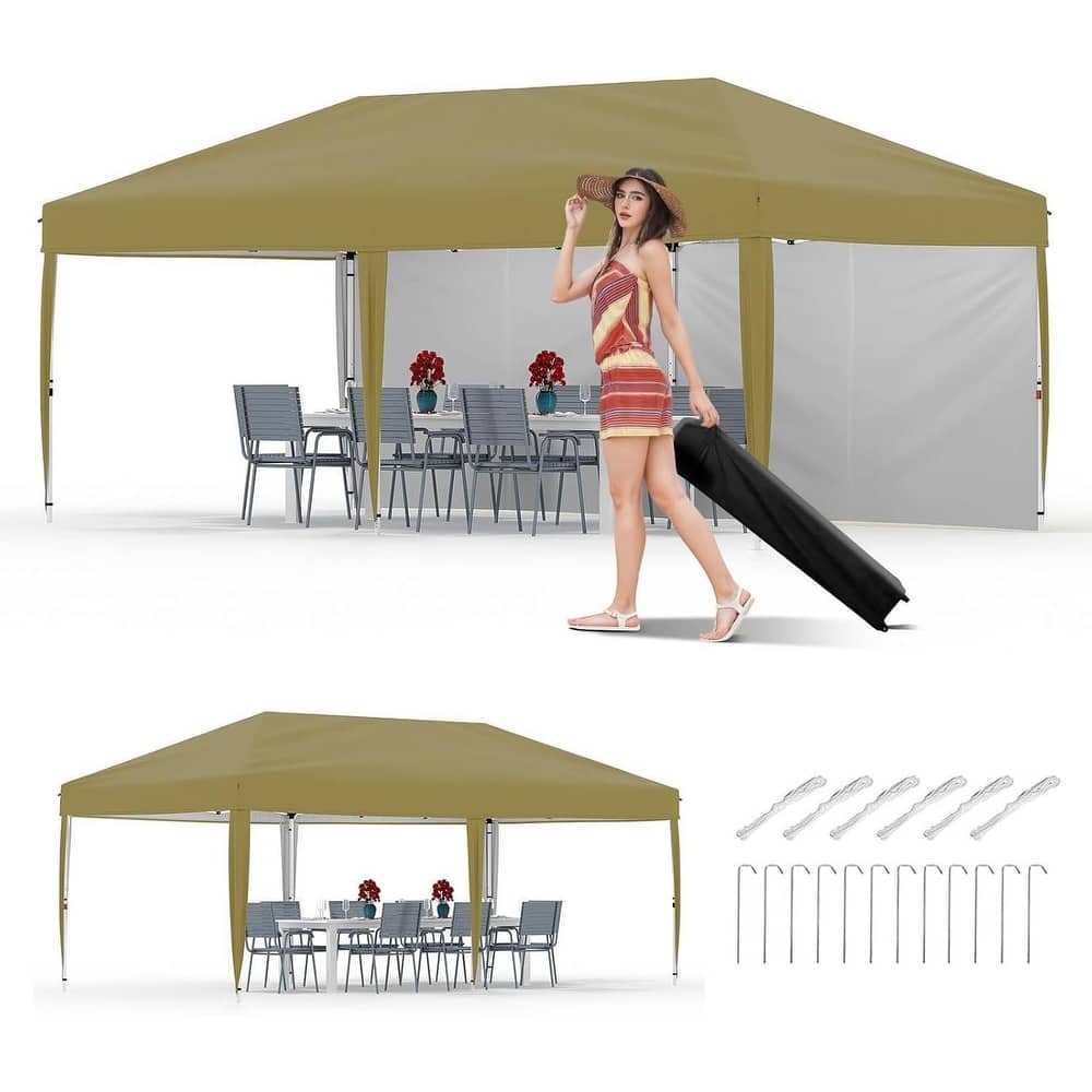 10x20 Pop Up Canopy Tent Outdoor with 2 Removable Sidewalls