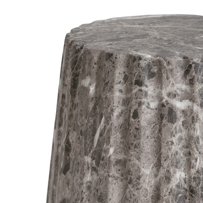 Roomfitters Outdoor Cleme Carved Side Table with Handcrafted Details, Accent End Table for Patio or Living Room
