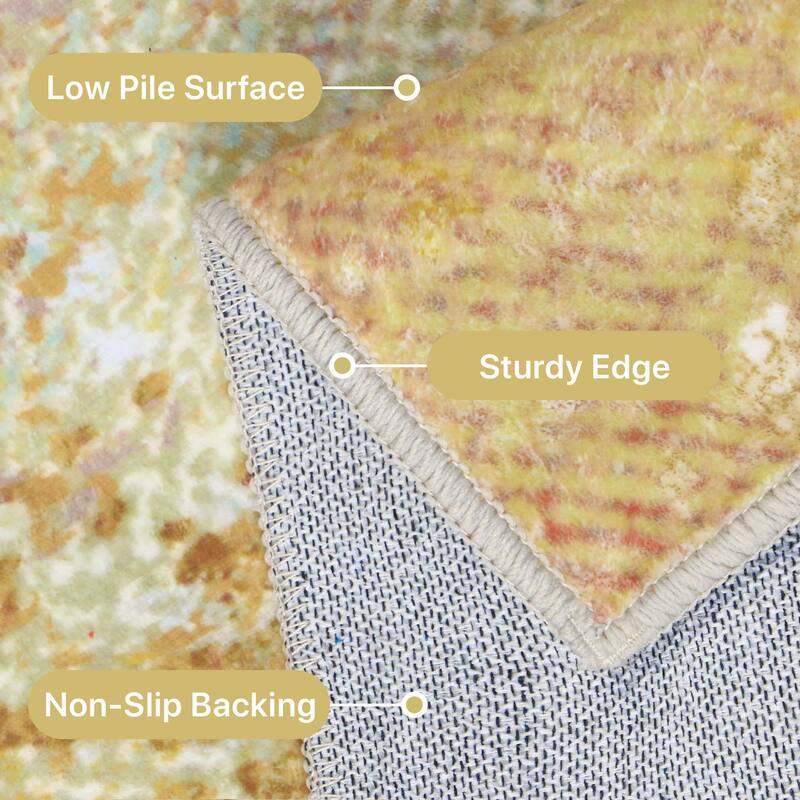 Mcow Modern Abstract Machine Washable Low Pile Area Rugs - 8'X10'