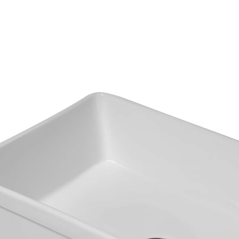 30'' White Farmhouse Single Bowl Ceramic Kitchen Sink - 30'' x 20'' x 10''