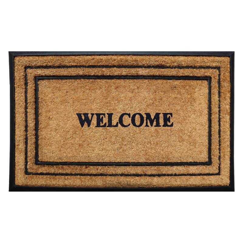 A1HC Natural Coir & Rubber Door Mat, Heavy Duty, Dirt Trapping, Long-Lasting Entrance Doormats,Thick & Durable Outdoor Entry Mat - 24" X 39"