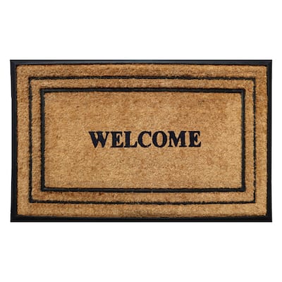 A1HC Natural Coir & Rubber Door Mat, Heavy Duty, Dirt Trapping, Long-Lasting Entrance Doormats,Thick & Durable Outdoor Entry Mat