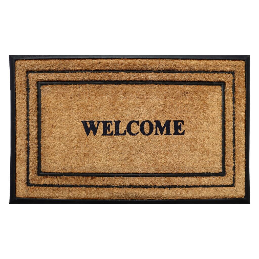 A1HC Natural Coir & Rubber Door Mat, Heavy Duty, Dirt Trapping, Long-Lasting Entrance Doormats,Thick & Durable Outdoor Entry Mat