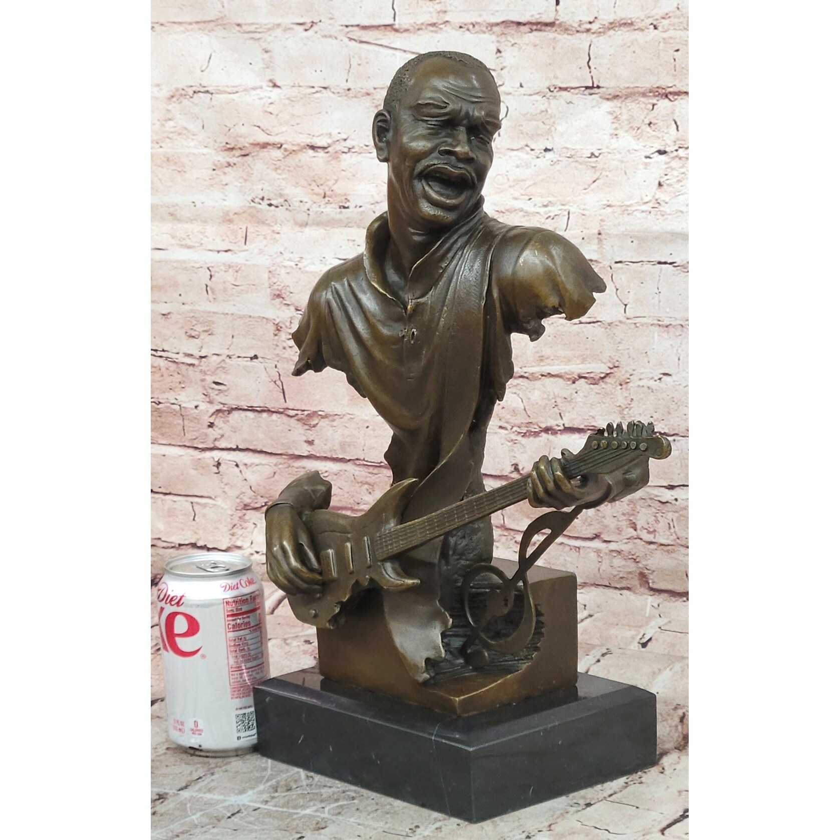 Lost-wax Casting Bronze Musician Sculpture, Brown Patina - On Sale