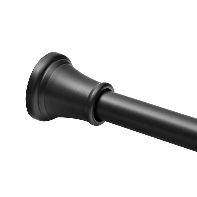 Utopia Alley Adjustable 72-Inch Shower Curtain Tension Rod - Rust-Proof Aluminum with Rubber End Cap, No Drill Installation - Black