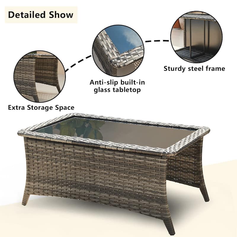 Pocassy 4 Piece Patio Conversation Set