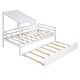 preview thumbnail 17 of 16, Twin Size Modern Design Low Loft House Bed,Playhouse with Roof and Window,Trundle