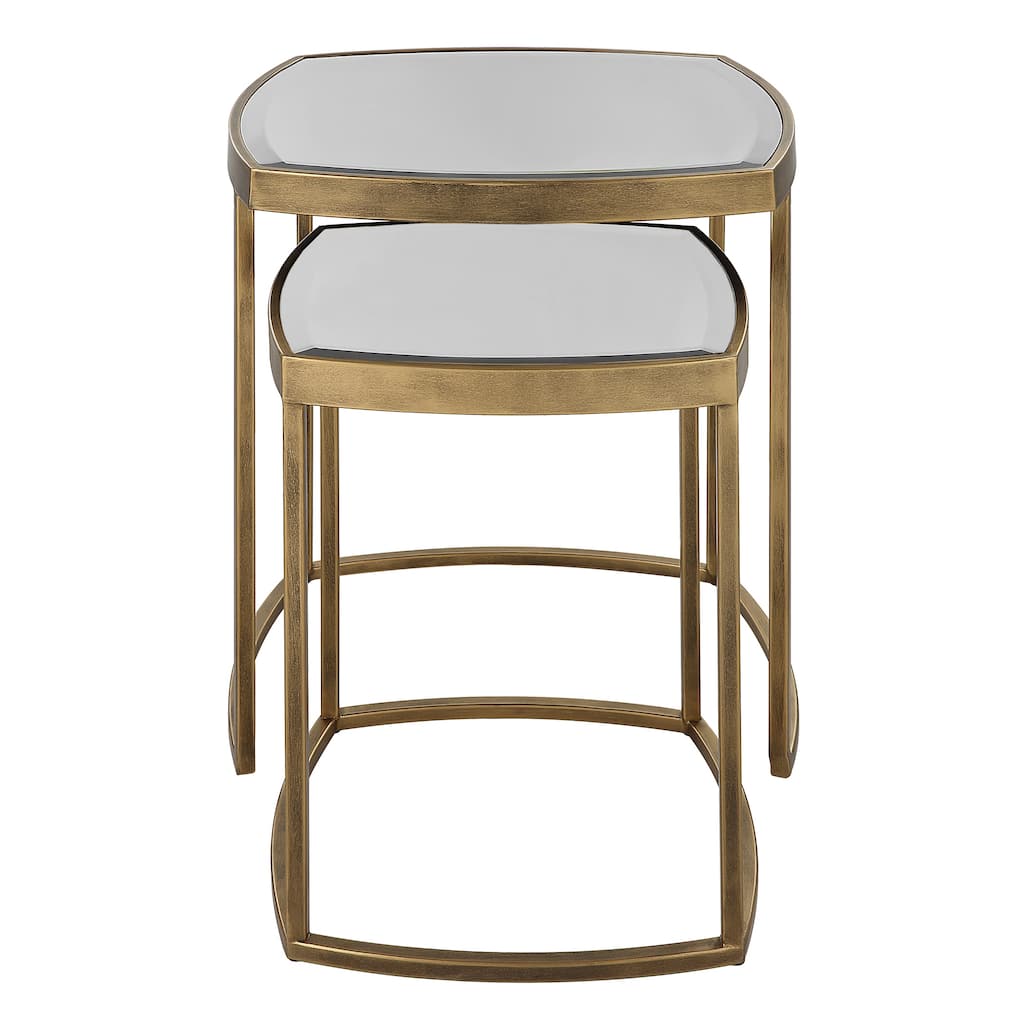 Uttermost Vista Gold Nesting Tables, Set Of 2 - 20"W x 24"H x 20"D