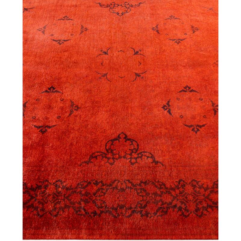Overdyed One-of-a-Kind Hand-Knotted Area Rug - Orange - 6' 3" x 6' 10"