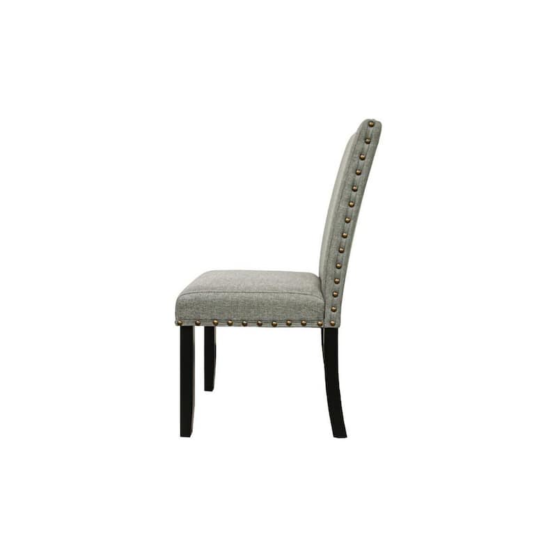 Black/Gray Fabric Upholstered Wood Frame Dining Chair, Sturdy Dining Chair for Dining Rooms - 17.5